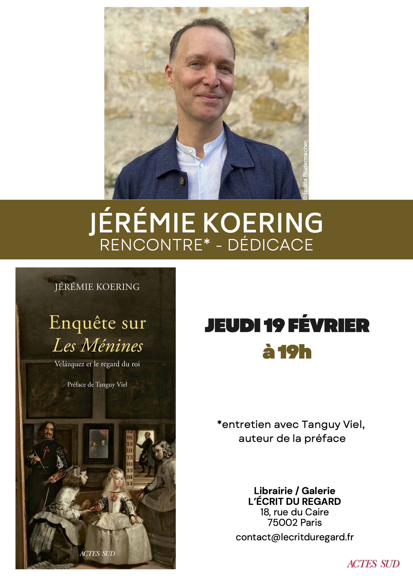 affiche de la rencontre avec Jeremie Koering