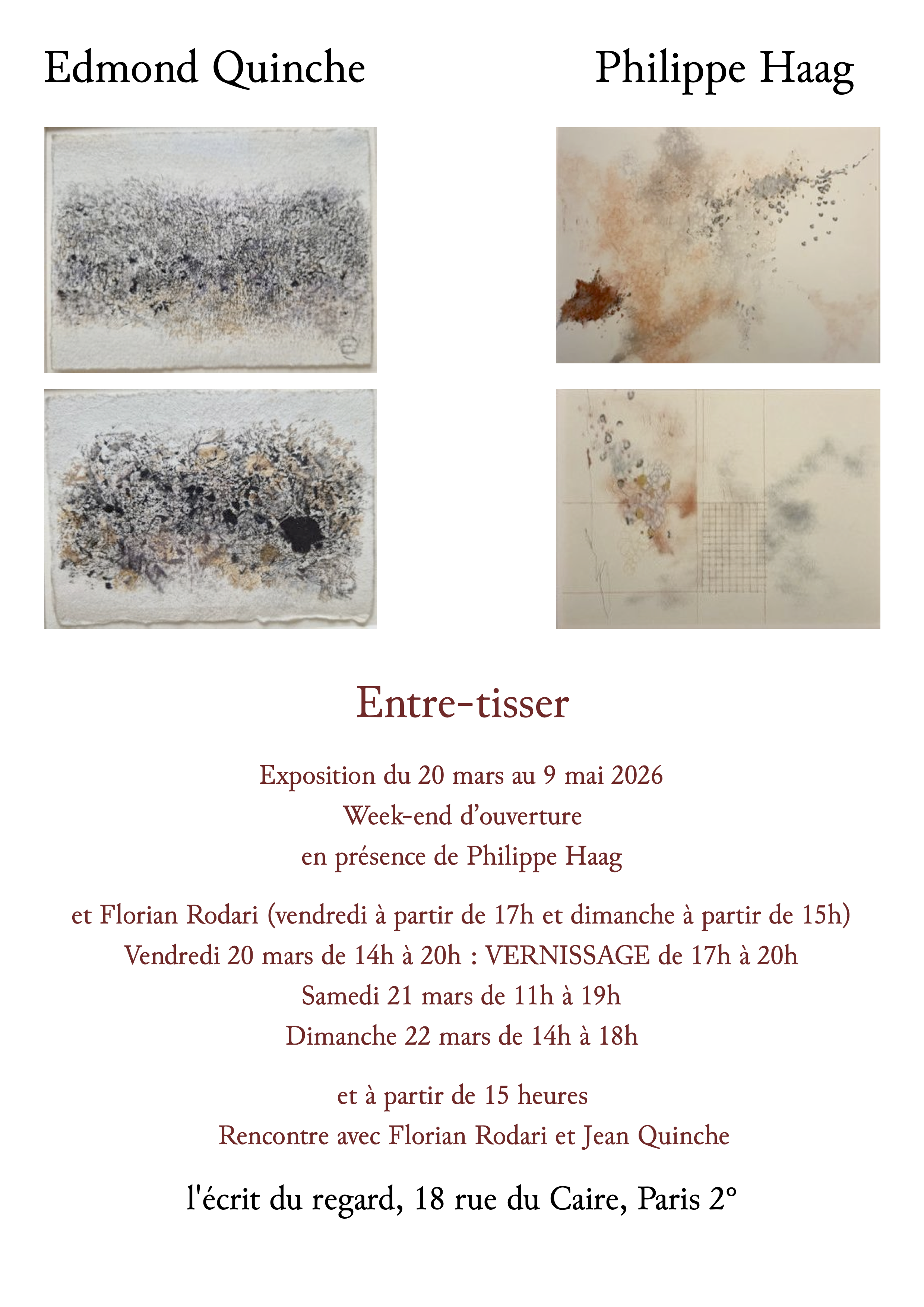 affiche de l'exposition Entretisser