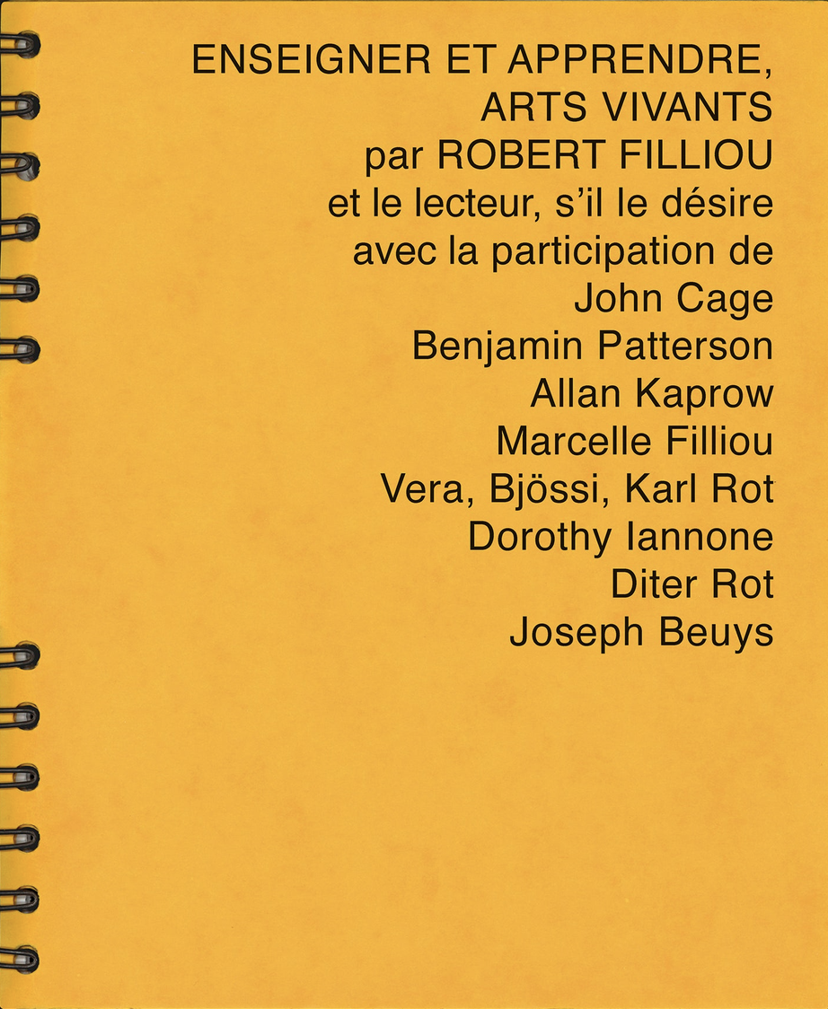 Couverture ENSEIGNER ET APPRENDRE,ARTS VIVANTS de Robert Filliou