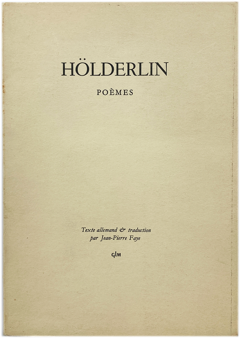 Couverture POÈMES de Hölderlin