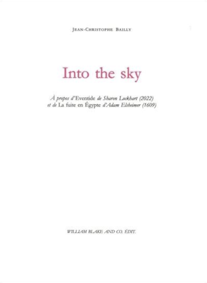 Couverture Into the sky de Jean-Christophe Bailly