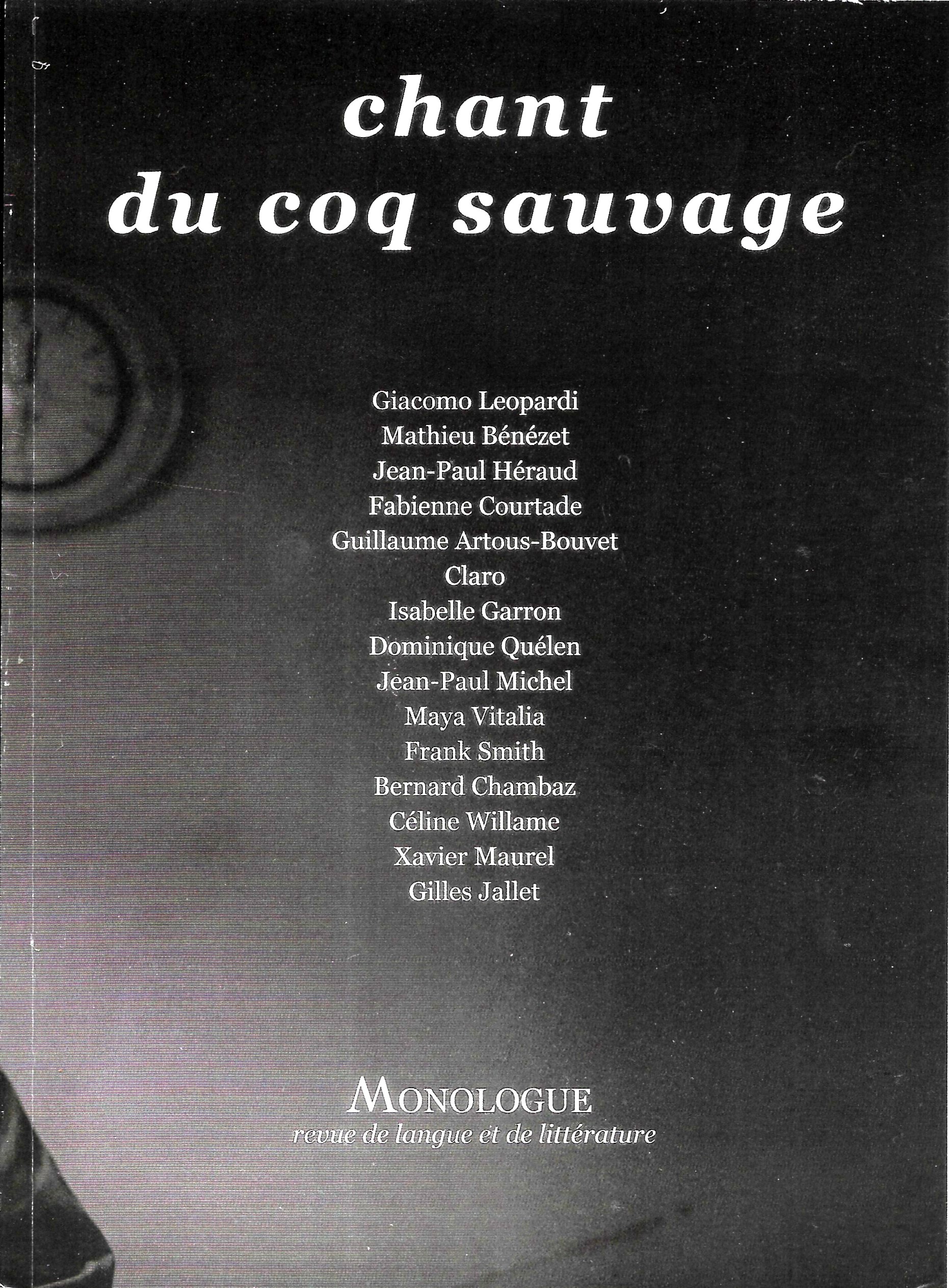 Couverture du Chant du Coq de Isabelle Garron